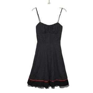 Vtg Y2K Ruby Rox Black Polka-dot Tulle‎ Dress Sz 7 Fairy Whimsygoth Grunge Punk